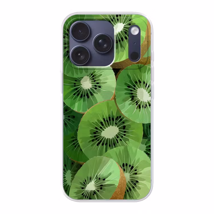 Kiwi - Groen - Pitten Telefoonhoesje iPhone 17 Pro klein -3d
