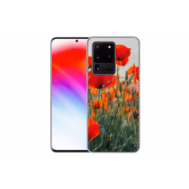 Klaproos - Bloemen - Wilde bloemen Telefoonhoesje Samsung Galaxy S20 Ultra klein -dubbelS20Ultra
