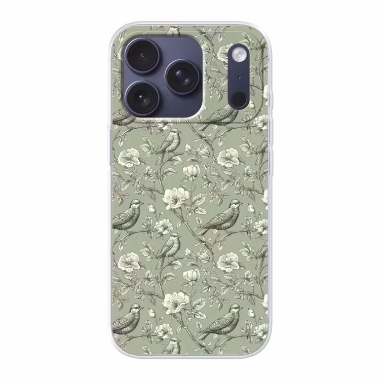 Klassiek - Botanisch - Groen Telefoonhoesje iPhone 17 Pro klein 878 -3d
