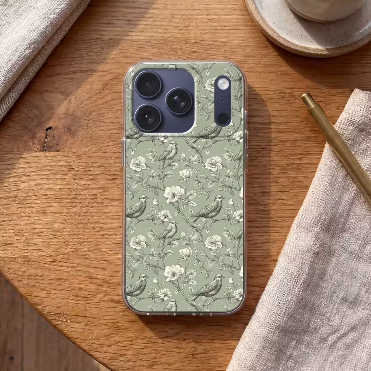 Klassiek - Botanisch - Groen Telefoonhoesje iPhone 17 Pro klein 878 -sfeer1