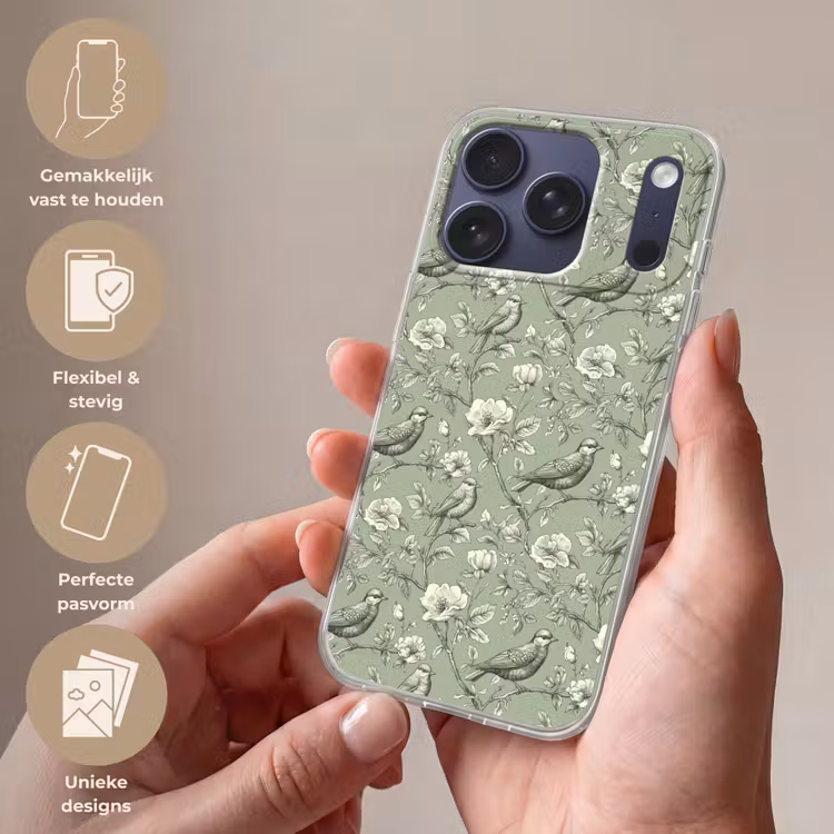 Klassiek - Botanisch - Groen Telefoonhoesje iPhone 17 Pro klein 878 -sfeer3_NL