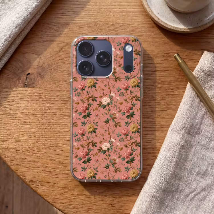 Klassiek - Botanisch - Roze Telefoonhoesje iPhone 17 Pro klein 878 -sfeer1