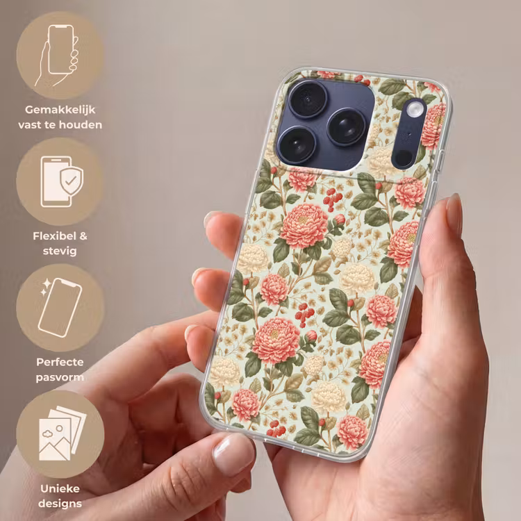 Klassiek - Botanisch - Veelkleurig Telefoonhoesje iPhone 17 Pro klein 878 -sfeer3_NL
