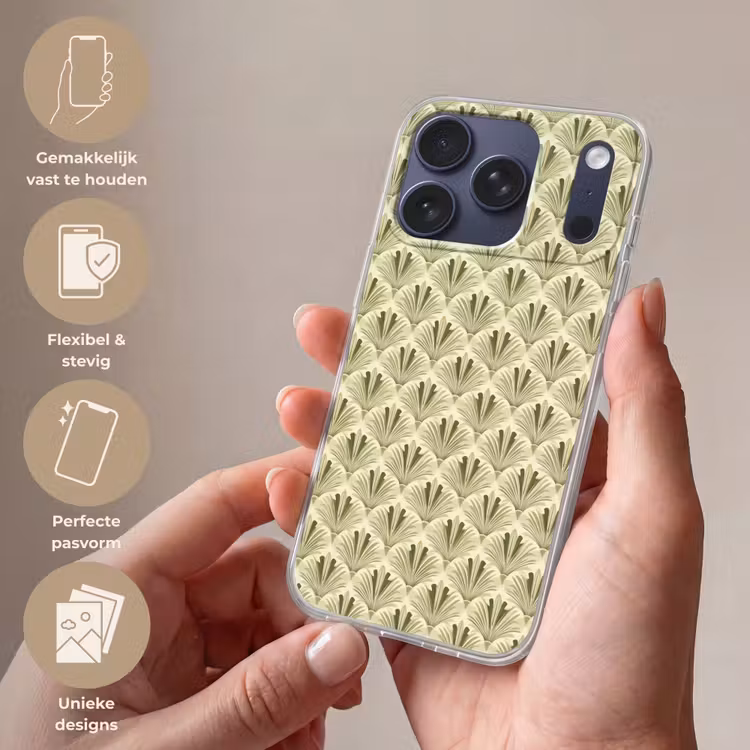 Klassiek - Waaier - Groen Telefoonhoesje iPhone 17 Pro klein 878 -sfeer3_NL