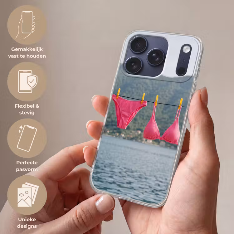 Kleding - Badkleding - Waslijn - Zomer - Roze Telefoonhoesje iPhone 17 Pro klein -sfeer3_NL