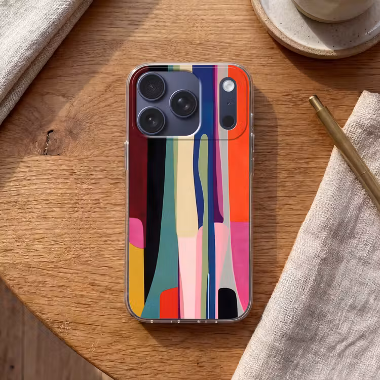 Kleurbanen - Verticaal - Kleurrijk Telefoonhoesje iPhone 17 Pro klein -sfeer1