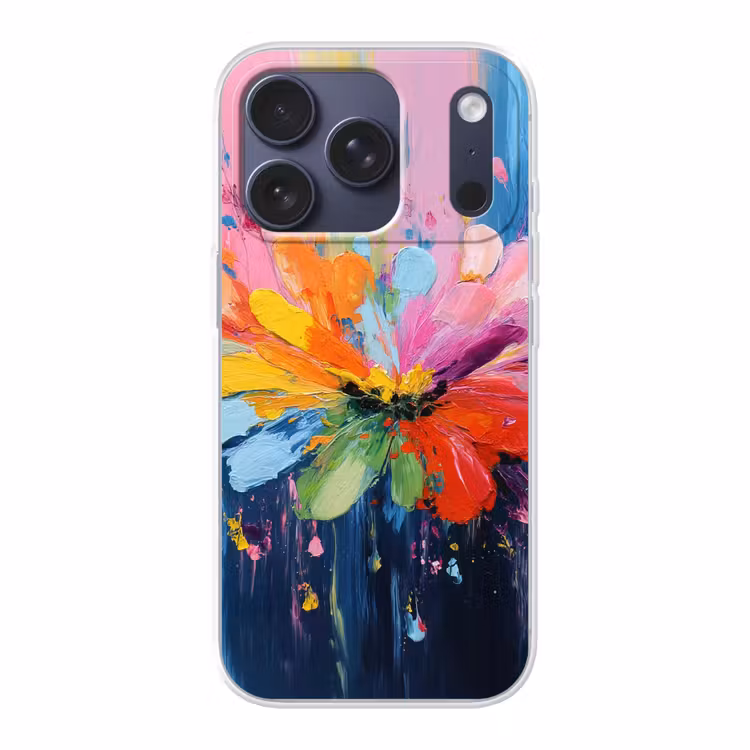 Kleuruitbarsting - Expressieve sfeer - Bloem Telefoonhoesje iPhone 17 Pro klein -3d