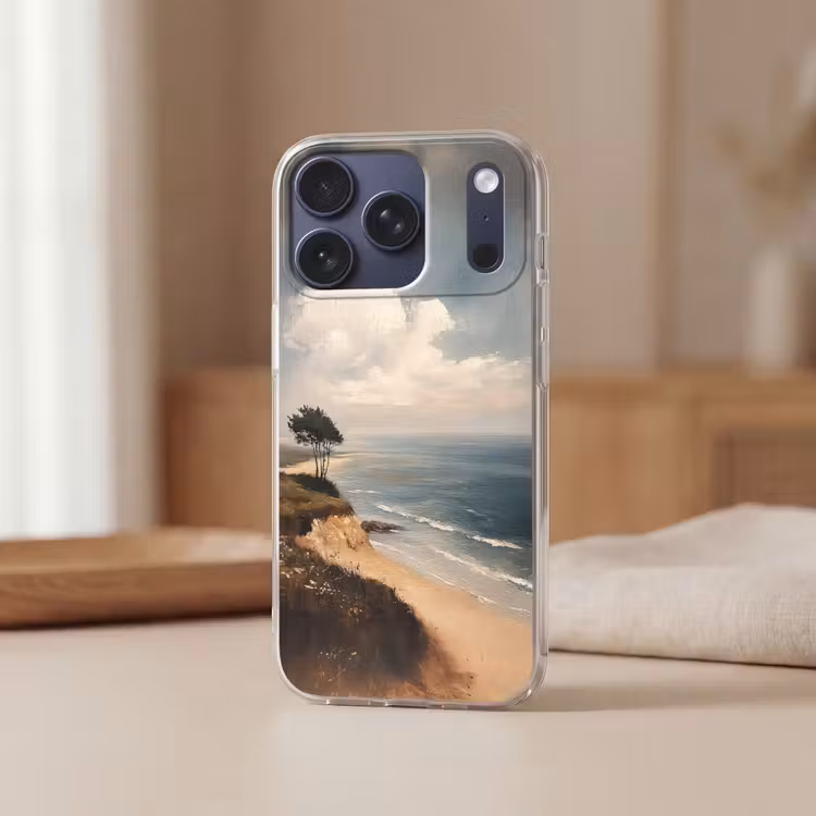 Klif - Zee - Boom Telefoonhoesje iPhone 17 Pro klein -sfeer2