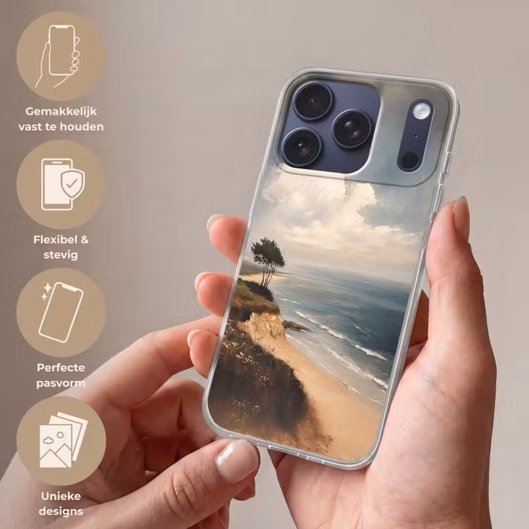 Klif - Zee - Boom Telefoonhoesje iPhone 17 Pro klein -sfeer3_NL