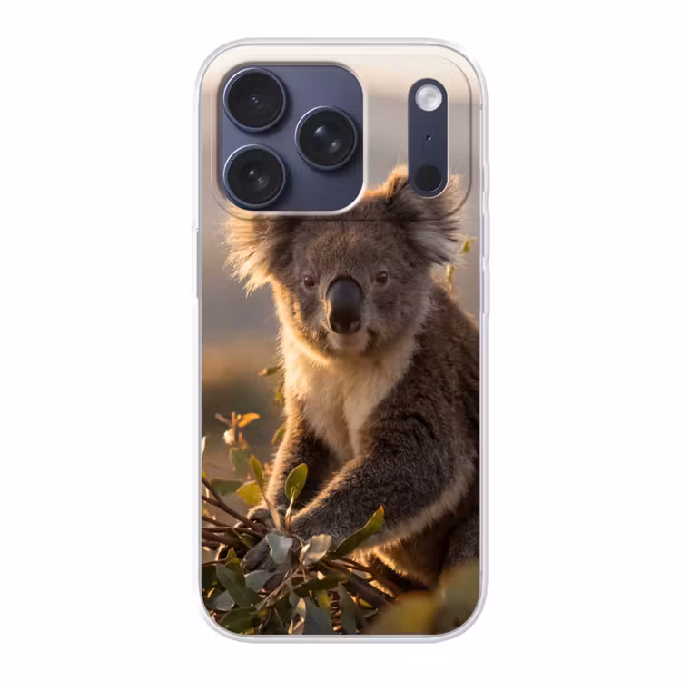 Koala - Bladeren - Ochtendlicht Telefoonhoesje iPhone 17 Pro klein -3d