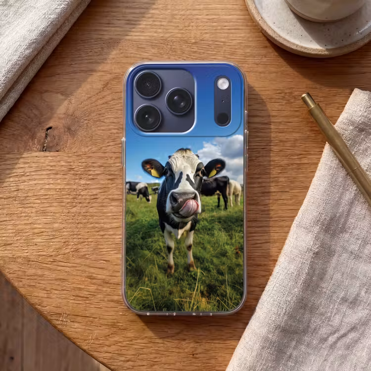 Koe - Tong - Weide Telefoonhoesje iPhone 17 Pro klein -sfeer1