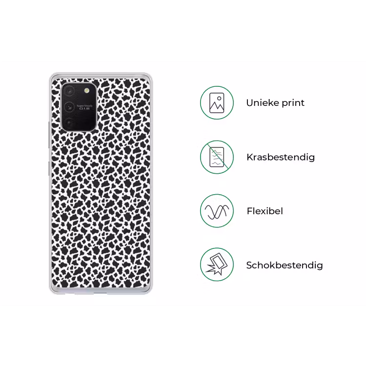 Koe - Vlekken - Patroon - Zwart Telefoonhoesje Samsung Galaxy S10 Lite klein 364 -specsS10Lite