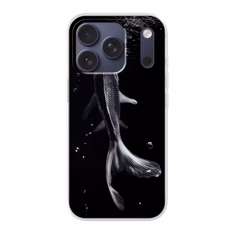Koi - Vissen - Water - Zwart Telefoonhoesje iPhone 17 Pro klein -3d