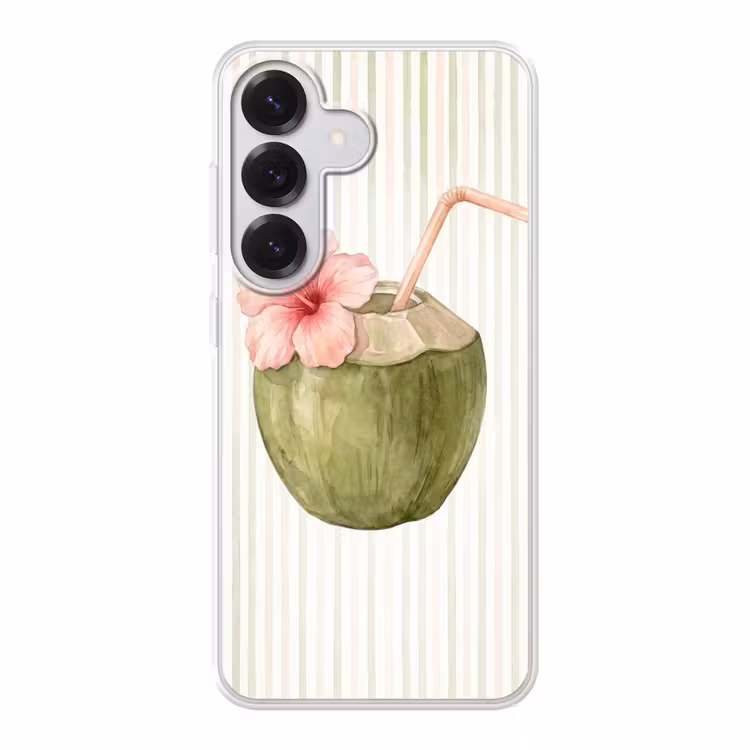 Kokosnoot - Drank - Tropisch - Illustratie - Zomer Telefoonhoesje Samsung Galaxy S26 klein -3d