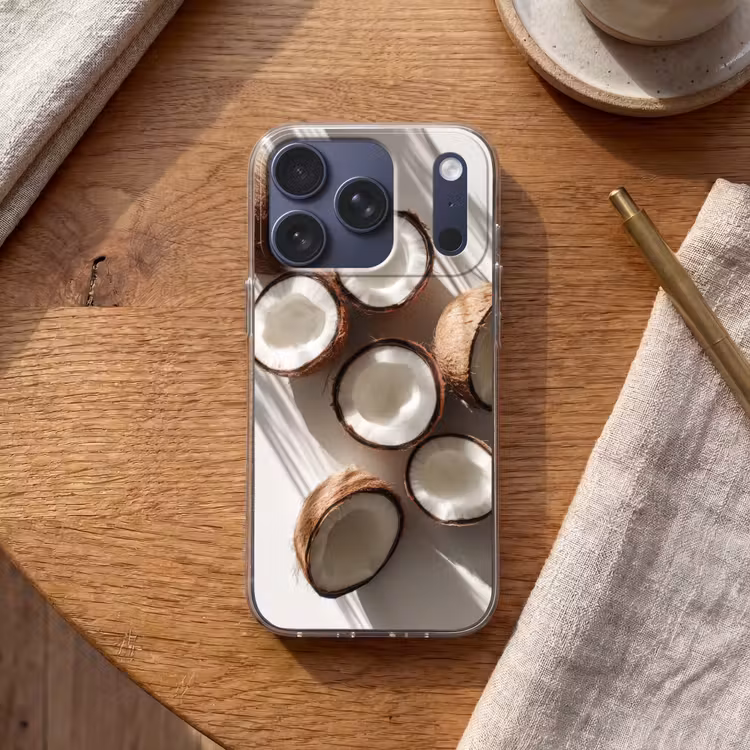 Kokosnoten - Bruin - Shaduw Telefoonhoesje iPhone 17 Pro klein -sfeer1