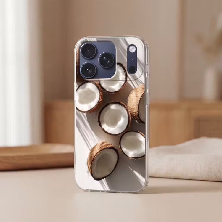Kokosnoten - Bruin - Shaduw Telefoonhoesje iPhone 17 Pro klein -sfeer2