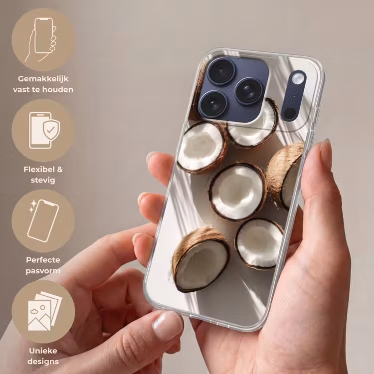 Kokosnoten - Bruin - Shaduw Telefoonhoesje iPhone 17 Pro klein -sfeer3_NL