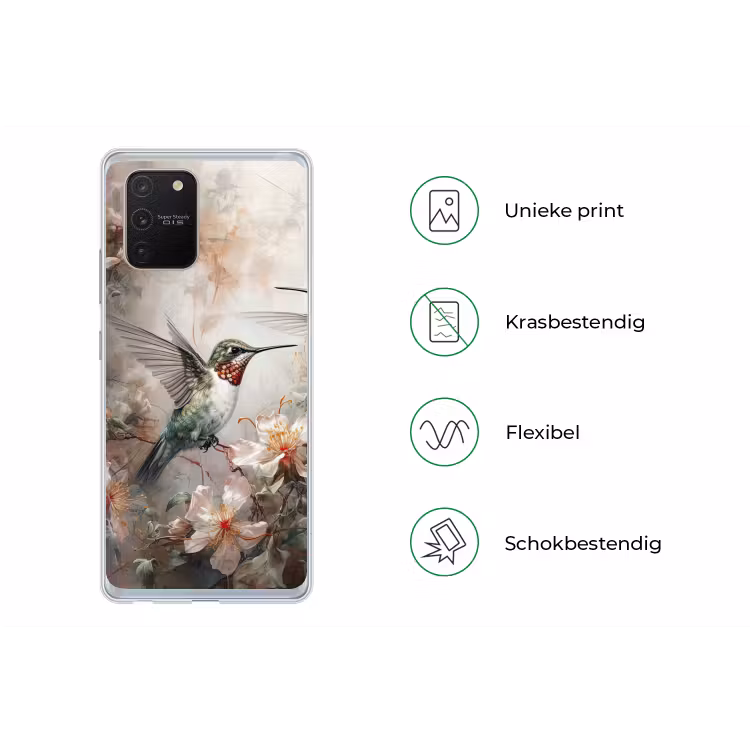 Kolibrie - Vogels - Bloemen - Planten Telefoonhoesje Samsung Galaxy S10 Lite klein -specsS10Lite
