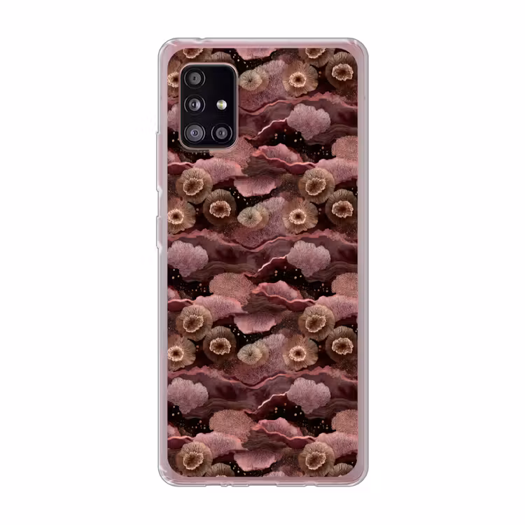 Koraal - Organisch - Roze Telefoonhoesje Samsung Galaxy A51 5G klein 373 -3d