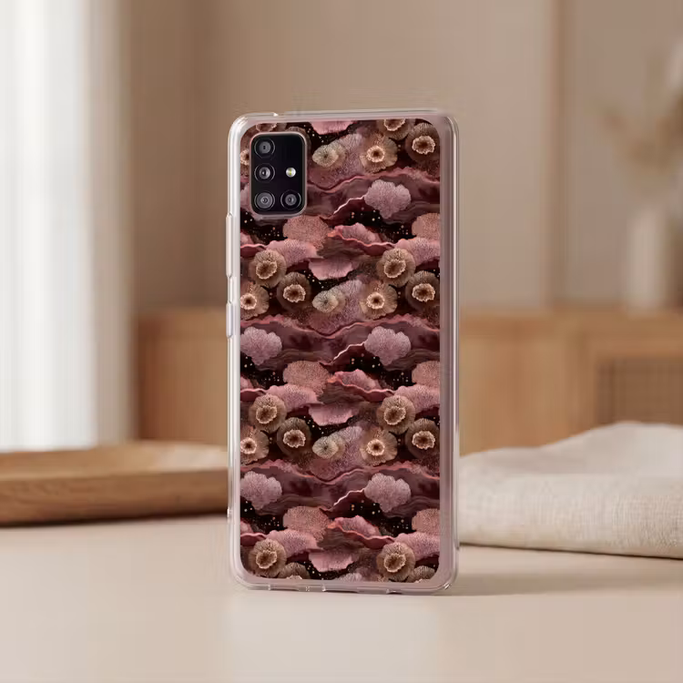 Koraal - Organisch - Roze Telefoonhoesje Samsung Galaxy A51 5G klein 373 -sfeer2
