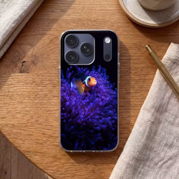 Koraal - Vis - Oranje - Zee Telefoonhoesje iPhone 17 Pro klein -sfeer1