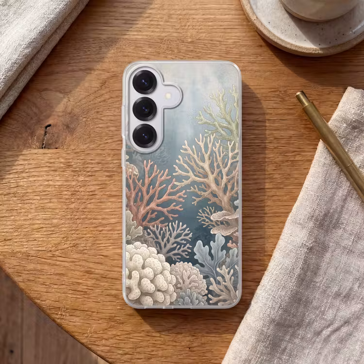 Koraal - Zeeleven - Onderwater - Illustratie - Natuur Telefoonhoesje Samsung Galaxy S26 klein -sfeer1