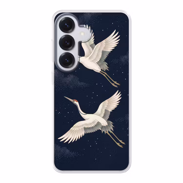 Kraanvogels - Nachthemel - Blauw Telefoonhoesje Samsung Galaxy S26 klein -3d