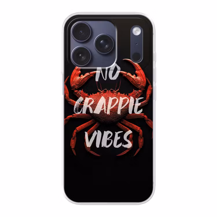 Krab - Rood - Tekst - Zwart Telefoonhoesje iPhone 17 Pro klein -3d