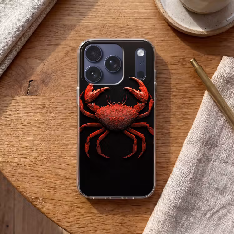 Krab - Rood - Vissen - Schaaldieren Telefoonhoesje iPhone 17 Pro klein -sfeer1