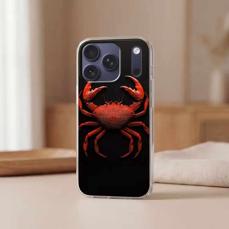 Krab - Rood - Vissen - Schaaldieren Telefoonhoesje iPhone 17 Pro klein -sfeer2
