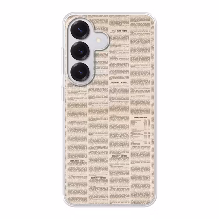 Krant - Nieuws - Historisch - Vintage - Beige Telefoonhoesje Samsung Galaxy S26 klein -3d