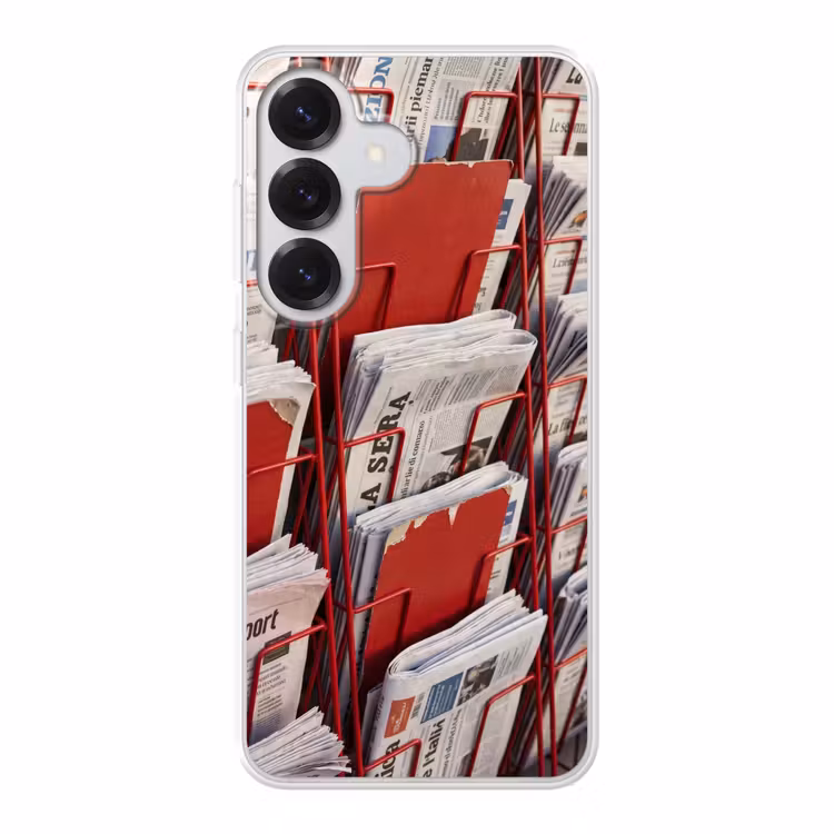 Kranten - Rek - Stedelijk - Dagelijks leven - Rood Telefoonhoesje Samsung Galaxy S26 klein -3d