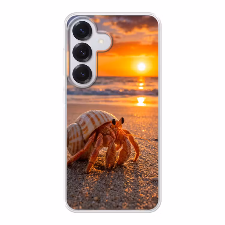 Kreeft - Strand - Natuur - Zonsondergang - Oranje Telefoonhoesje Samsung Galaxy S26 klein -3d