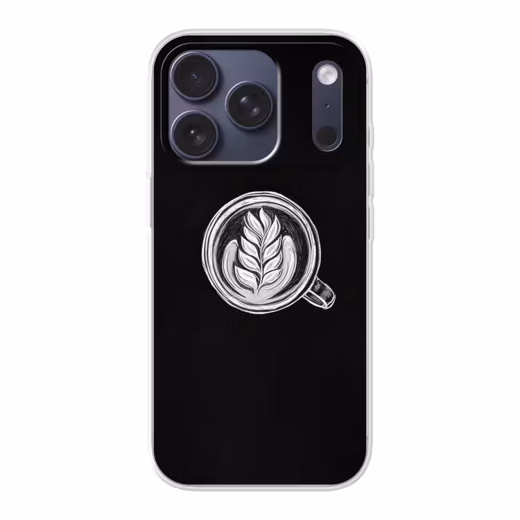 Krijttekening - Koffie - Latte art Telefoonhoesje iPhone 17 Pro klein -3d