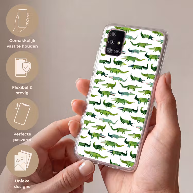 krokodillen - Speels - Groen Telefoonhoesje Samsung Galaxy A51 5G klein 373 -sfeer3_NL