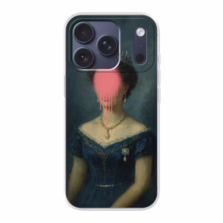 Kroon - Roze druipend verf - Portret Telefoonhoesje iPhone 17 Pro klein -3d