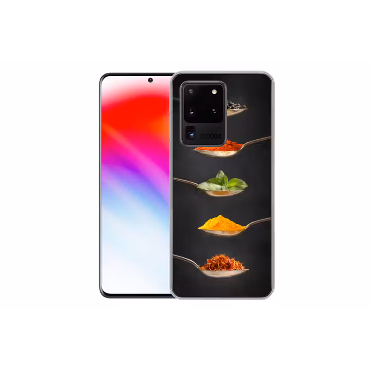 Kruiden - Lepel - Specerijen - Zwart - Italiaans Telefoonhoesje Samsung Galaxy S20 Ultra klein -dubbelS20Ultra