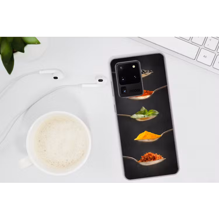 Kruiden - Lepel - Specerijen - Zwart - Italiaans Telefoonhoesje Samsung Galaxy S20 Ultra klein -oordopS20Ultra