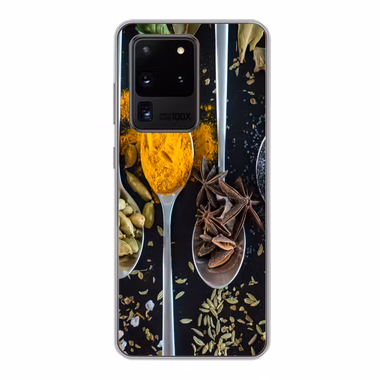Kruiden - Lepel - Specerijen - Zwart - Keuken Telefoonhoesje Samsung Galaxy S20 Ultra klein -3d