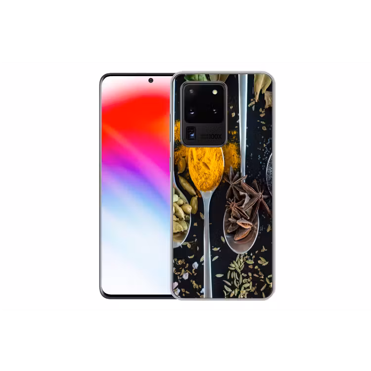 Kruiden - Lepel - Specerijen - Zwart - Keuken Telefoonhoesje Samsung Galaxy S20 Ultra klein -dubbelS20Ultra