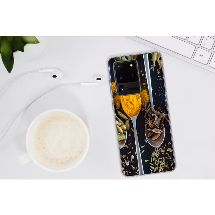 Kruiden - Lepel - Specerijen - Zwart - Keuken Telefoonhoesje Samsung Galaxy S20 Ultra klein -oordopS20Ultra