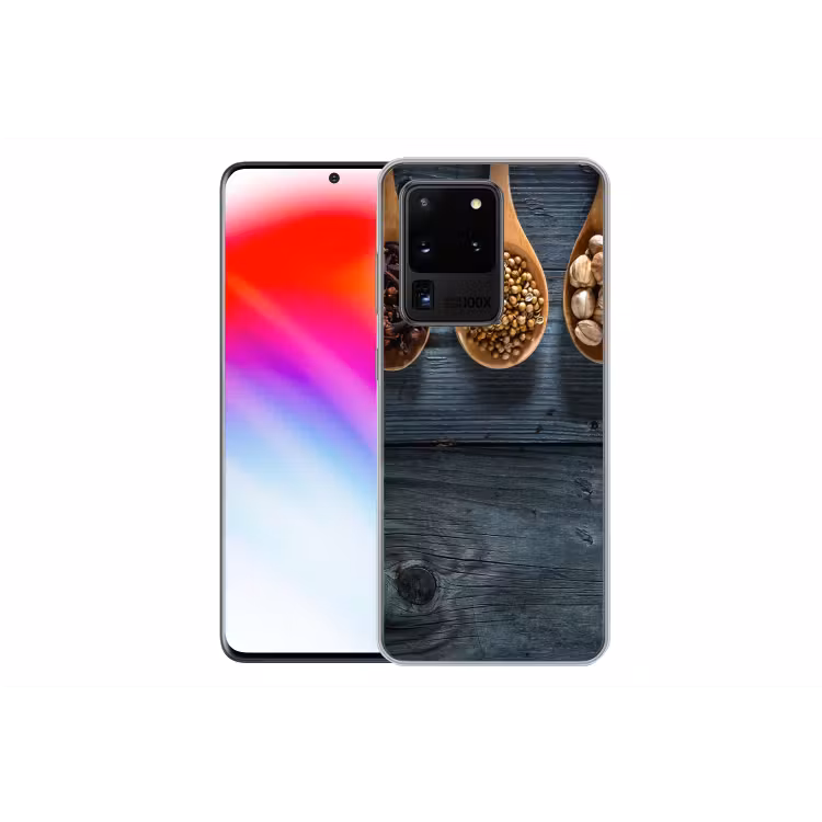 Kruiden - Lepels - Hout - Keuken - Specerijen - Industrieel Telefoonhoesje Samsung Galaxy S20 Ultra klein -dubbelS20Ultra