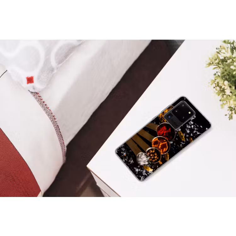 Kruiden - Lepels - Zout - Specerijen - Zwart Telefoonhoesje Samsung Galaxy S20 Ultra klein -kamerS20Ultra