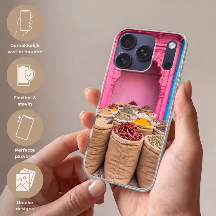 Telefoonhoesje - Kruiden - Markt - Roze - Kruiden - Markt - Roze Telefoonhoesje iPhone 17 Pro klein