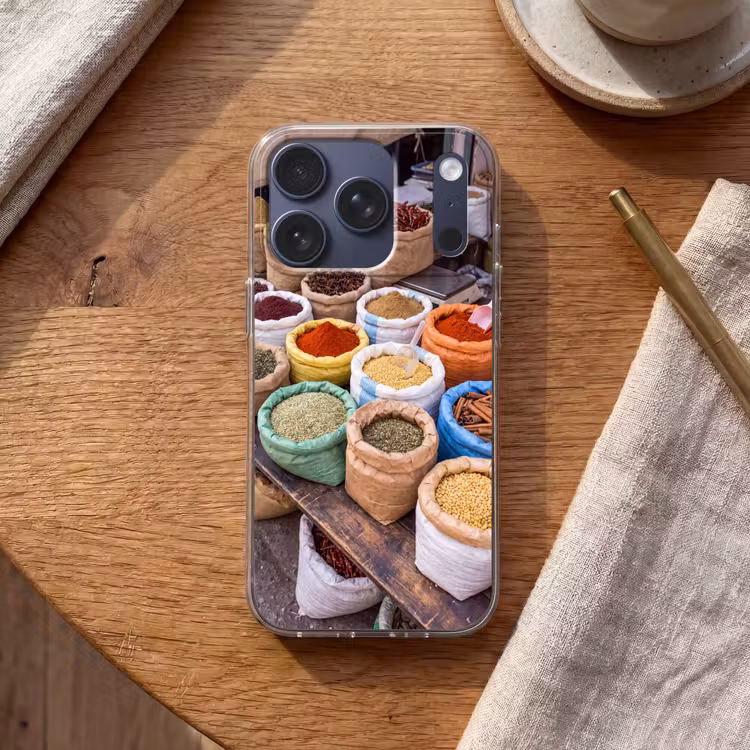 Telefoonhoesje - Kruiden - Zakken - Markt - Kruiden - Zakken - Markt Telefoonhoesje iPhone 17 Pro klein