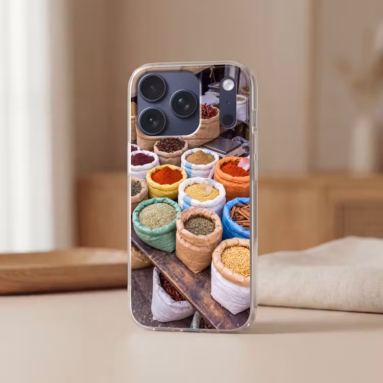 Telefoonhoesje - Kruiden - Zakken - Markt - Kruiden - Zakken - Markt Telefoonhoesje iPhone 17 Pro klein