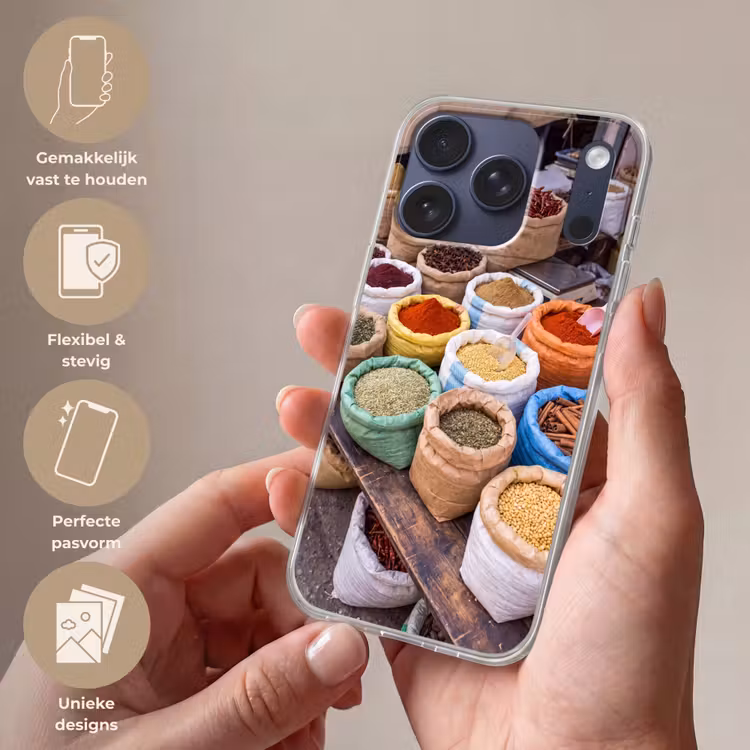 Telefoonhoesje - Kruiden - Zakken - Markt - Kruiden - Zakken - Markt Telefoonhoesje iPhone 17 Pro klein