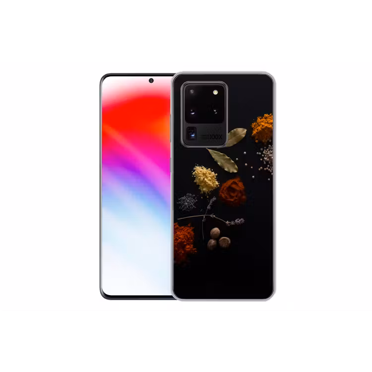 Kruiden - Zwart - Specerijen - Keuken - Koken Telefoonhoesje Samsung Galaxy S20 Ultra klein -dubbelS20Ultra