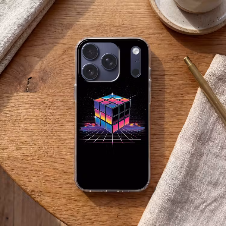 Kubus - Kleurrijk - Raster Telefoonhoesje iPhone 17 Pro klein -sfeer1