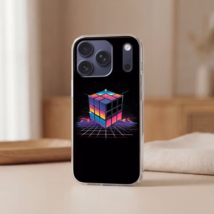 Kubus - Kleurrijk - Raster Telefoonhoesje iPhone 17 Pro klein -sfeer2